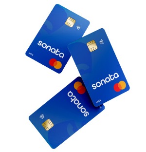 Mockup of 3 of Sonata's Mastercard Debit Card